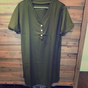 Green shirt dress